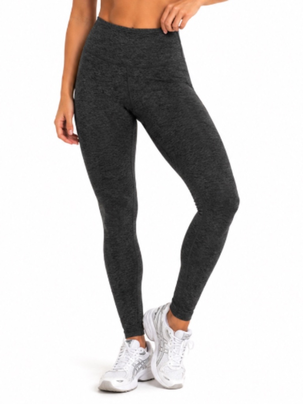 ALO YOGA Alosoft High Waist 7/8 Highlight Leggings Heather Black Size Small